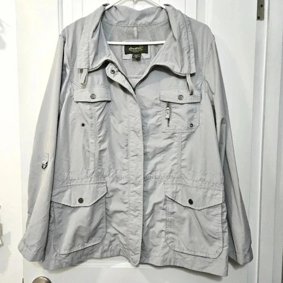 Eddie Bauer Jackets & Blazers - Eddie Bauer Atlas Lightweight Nylon Rain Jacket-Gray-Womens XXL